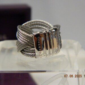 Charriol steel braided cable cuff ring